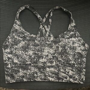 Lululemon long line energy sports bra Women's Black and White sz 4